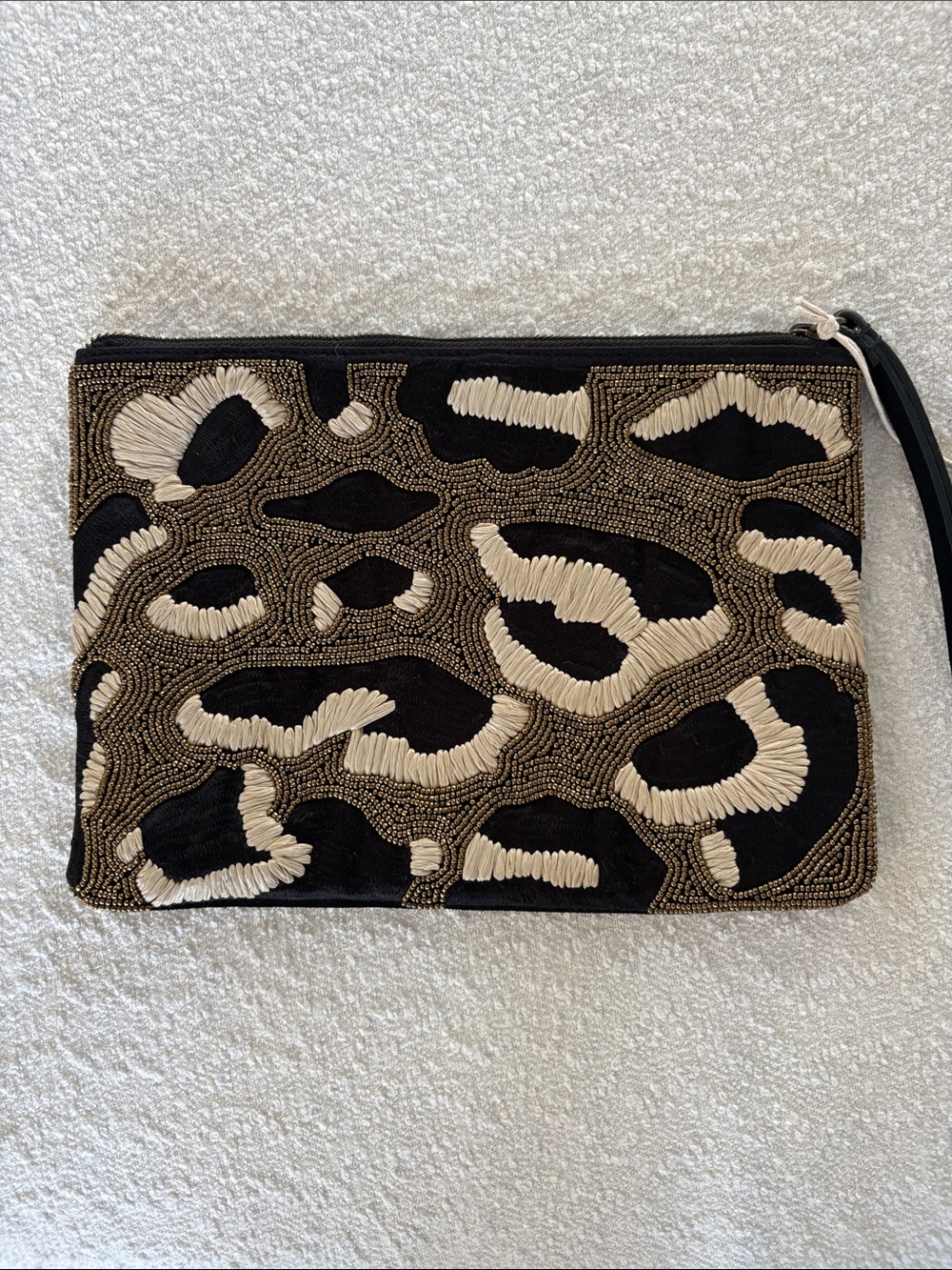 ✨ Lucky Brand Beaded Animal Print Wristlet Clutch – New With Tags